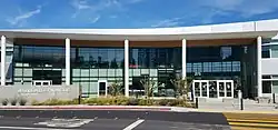 Front entrance of Design Tech High School in October 2018