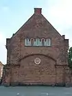 The gable of one of the Proviantboderne buildings