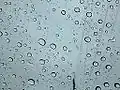 Water droplets on glass